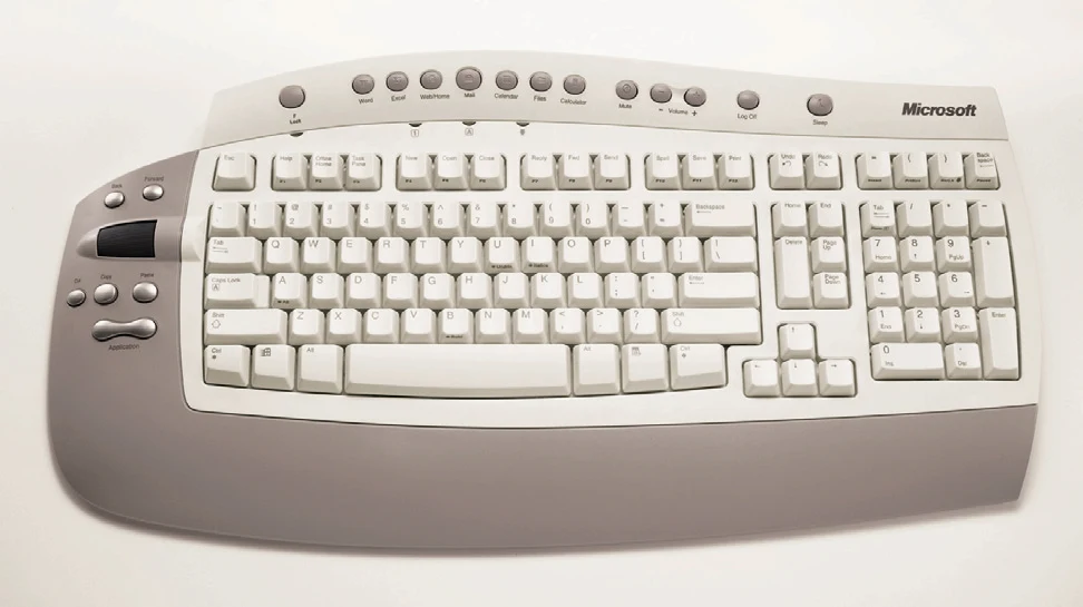 Final design of the Microsoft Office Keyboard, from Microsoft’s ergonomics research paper